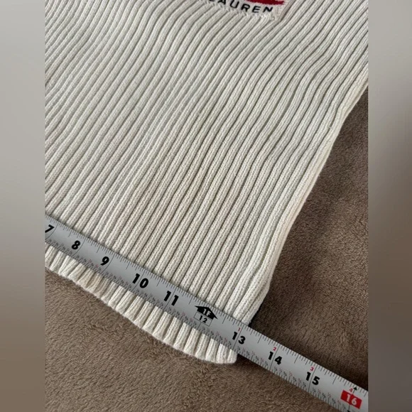 Ralph Lauren Polo Jeans Flag Sweater Ivory USA Preppy Vintage 90s - Picture 10 of 14
